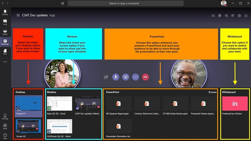 how do i share my screen in microsoft teams chat